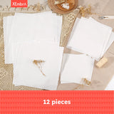 XEmbro 12 PCS White Embroidery Fabric, Pre-Cut Natural Cotton Embroidery Cloth Fabric, 4 Sizes Embroidery Cloth Squares for Embroidery Garment Craft (5.9 to 11.8inch) XEmbro