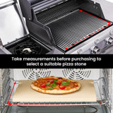 ROCKSHEAT Pizza Stone, 15"x12" Rectangular Pizza Stone for Oven Grill BBQ, Cordierite Baking Stone for Bread, Unique Built-in 4 Handles Cooking Stone ROCKSHEAT