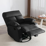 hzlagm Swivel Rocker Recliner, Rocking Recliners Chair for Small Spaces, Small Rocker Recliner Chair, Nursery Rocking Chairs for Living Room, RV, Nursery, Black hzlagm