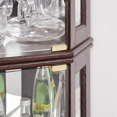 Casaphoria Corner Cabinet, Classic Curio Cabinet with Tempered Glass Doors & Adjustable Shelves for Home Decor, Space-Saving Accent Cabinet with Storage Rack for Collectibles & Liquor, (Cherry) Casaphoria
