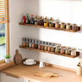 upsimples Floating Shelves for Wall, Wood Mounted Shelf Decor Storage Set of 6, for Bedroom, Living Room, Bathroom, Kitchen, Picture Ledge, Brown upsimples