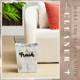 Maxcheck 2 Pcs Farmhouse Bathroom Wood Trash Can, 2 Sizes Rustic Square Wastebasket Bin with Convenient Handle for Bathroom, Kitchen, Bedroom, Office(White) Maxcheck