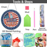 SKRYUIE Hanging Diamond Art Kits for Adults Pendant Statue of Liberty, Special Shaped Crystal DIY Diamond Painting Kit, Acrylic Board Wreath Pendants Double Sided, Home Decor 7.48 x 7.32 Inch c10 SKRYUIE