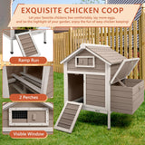Magazoopet Large Chicken House Outdoor with 2 Nesting Box, Small Wood Chicken Coop Hen House with Removable Trays, Ramp, Outdoor Indoor Rabbit Hutch Poultry Cage (32" L x 23.6" W x 36.6" H) Magazoopet