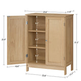 Iwell Storage Cabinet, Rattan Cabinet with Adjustable Shelf, for Living Room, Entryway, Kitchen, Home Office, Nature Iwell
