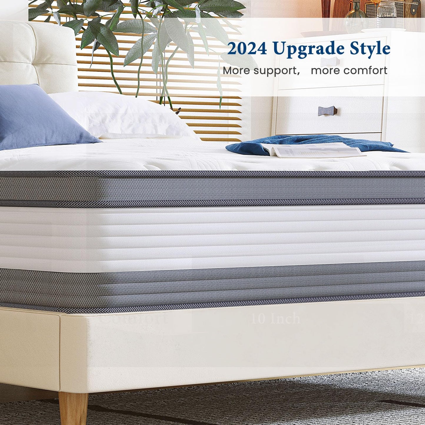 Coolvie Twin Mattress, 12 Inch Twin Size Hybrid Mattress, Twin Mattress in A Box, Individual Pocket Springs with Memory Foam Layer Provide Motion Isolation & Cool Sleep, 2024 New