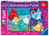 Ravensburger Disney Princesses Puzzle Set | 3 x 49-Piece Jigsaw Puzzles | Unique Piece Design | Fosters Brain Development in Kids | FSC Certified Materials Ravensburger