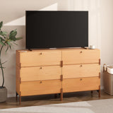 WHOOSPEREH Stackable 3 Drawers Dresser, Customizable Chest of Drawers for Bedroom, Living Room, Closet, Easy Assembly Wood Furnitures Cabinet, 30 inch Width Beech and Basswood Color Combo WHOOSPEREH