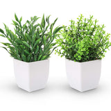 Der Rose 2 Pack Fake Plants Mini Artificial Greenery Potted Plants for Home Decor Indoor Office Table Room Farmhouse Der Rose