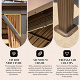 YOLENY 12' x 16' Hardtop Gazebo with Galvanized Steel Double Roof, Aluminum Pergolas Frame, Curtains and Netting Included, Metal Outdoor Gazebos for Garden, Patios, Lawns, Parties YOLENY