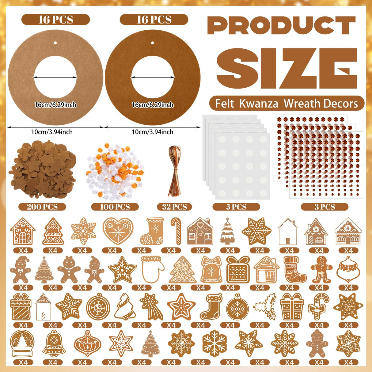 472 Pcs DIY Christmas Craft Kits Xmas Tree Wreath Craft Gingerbread Men Bell Snowflakes Wreath Arts Christmas Hanging Ornaments with Gingerbread Houses Gift Boxes Sticker for Xmas Indoor Outdoor Decor Wavwavw