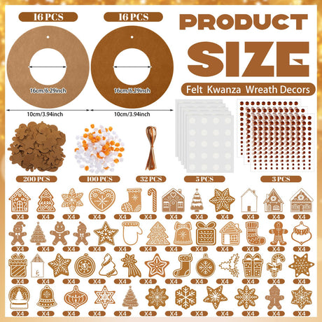 472 Pcs DIY Christmas Craft Kits Xmas Tree Wreath Craft Gingerbread Men Bell Snowflakes Wreath Arts Christmas Hanging Ornaments with Gingerbread Houses Gift Boxes Sticker for Xmas Indoor Outdoor Decor Wavwavw