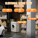 MECMO NEMA 10-50P to 14-50R EV Charger Adapter, 240V 50Amp 3 Prong Plug to 4 Prong EV Charger, 50A Stove Oven Range to EV Generator Adapter 220/250V for Level 2 EV Charging Tesla Power Cord Adaptor MECMO