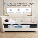 Crayan Queen Mattress, 12 Inch Hybrid Memory Foam Mattress in a Box with Individual Pocket Spring for Motion Isolation & Silent Sleep, CertiPUR-US Crayan