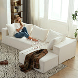 Vamcheer Modular Sectional Sofa with Chaise, Modern L Shaped Cloud Couch with Deep Seat, Sectional Couches for Living Room, Bedroom, Office, No Assembly Required, Cream Vamcheer