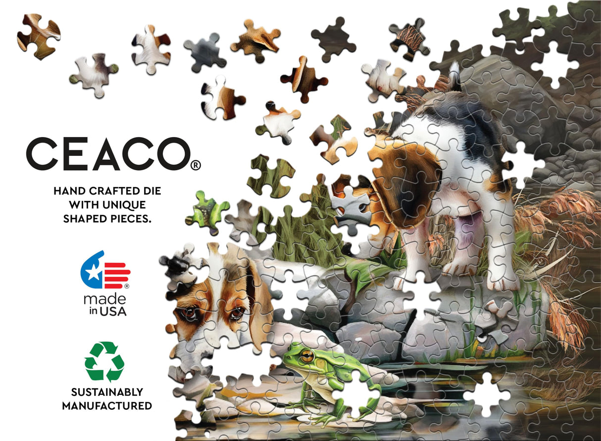 Ceaco - Tom Wood - Baby Beagle Brothers - 300 Oversized Piece Jigsaw Puzzle Ceaco