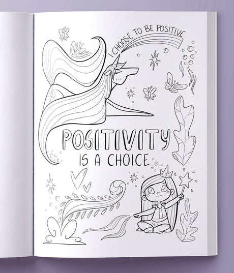 Hey Girl! A Unicorn Coloring Book for Girls: To Develop Gratitude and Mindfulness through Positive Affirmations BRIRILINE