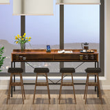 Tribesigns 70.9 Inch Rustic Brown Extra Long Sofa Table with Open Shelves and Storage Tribesigns