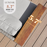 LUXOAK Patio Furniture Set, 6 Piece Wicker Patio Conversation Set with Wide Solid Wood Armrest, All Weather Outdoor Sectional Furniture with Wood Legs for Backyards, Porch, Poolside, Garden, Balcony LUXOAK