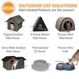 K&H Pet Products Heated Outdoor Cat House Extra-Wide Winter Shelter for Ferals - Cat House for Outdoor Cats, Heated Kitty House for Outside Weatherproof Insulated Protection 26.5" X 21.5" X 15.5" K&H Pet Products