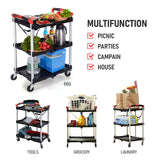 Olympia Tools 410-007 Pack-N-Roll 150 lbs Folding Collapsible Service Cart, Black/Red Olympia Tools