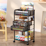 Art cart, 5 Tier Rolling Cart - Utility Cart with Storage Drawer and Wheels, Versatile Art & Craft Organizer for Home, Office, or Studio Ideal for Storing Brushes, Paints Homsorout