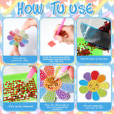 Saillong 20 Pcs Rainbow Diamond Art Magnets Rainbow Diamond Art Painting Magnets Kits Refrigerator Magnetic Stickers for Fridge Home Adults DIY Crafts Saillong