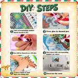 askkqtx Christmas Diamond Art Kits for Adults, Train Diamond Painting Kits for Adults, DIY 5D Full Drill Round Crystal Rhinestone Gem Art Craft for Gift Home Wall Decor 12x16 Inch askkqtx