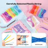 Caydo Plastic Lanyard String Kit, 15 Colors 2 Style Plastic String, Boondoggle String Kits with 40Pcs Key Chain Accessories and Instruction, Gimp String for Crafts, Keychain, Bracelet, Jewelry Caydo
