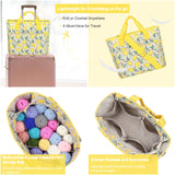 Katech Crochet Bag with Beginner Crochet Books, Large Capacity Yarn Storage Organizer Crochet Tote Bag for Carry Projects Crochet Supplies Knitting Accessories, Yarn Storage Bag with Shoulder Strap Katech