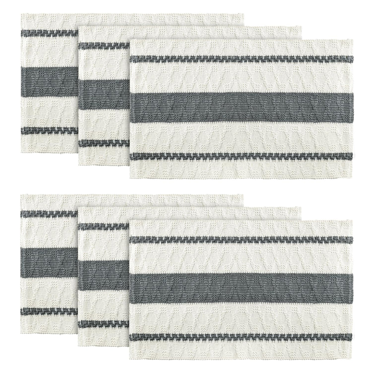 Artoid Mode Dark Grey Farmhouse Woven Rustic Placemats Set of 6,12x18 Inch Seasonal Holiday Hollow Table Mats Party Kitchen Dining Decoration Artoid Mode