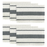 Artoid Mode Dark Grey Farmhouse Woven Rustic Placemats Set of 6,12x18 Inch Seasonal Holiday Hollow Table Mats Party Kitchen Dining Decoration Artoid Mode