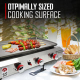 Gas One Flat Top Grill with 3 Burners – Auto Ignition Propane Portable Gas Grill – Premium Stainless Steel Body Tabletop Grill with Pre Season Griddle – Convenient Drip Tray – Ideal for RV, Camping Gas One