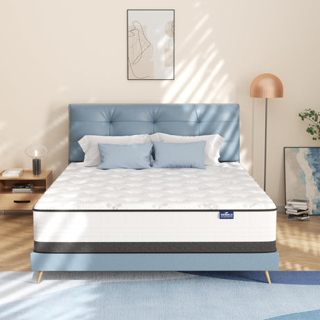 SEMIELO Full Size Mattress, 10 Inch Full Mattress in a Box, Hybrid Mattress with Memory Foam and Pocketed Coils for Breathable and Durable Support, CertiPUR-US Certified SEMIELO