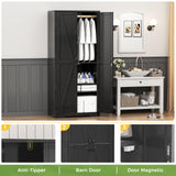 SPERTIKC Wardrobe Closet with Doors, 72" Armoire Wardrobe Cabinet, Black Bedroom Storage Cabinet with Hanging Rod for Kitchen, Pantry SPERTIKC