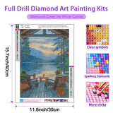 JXDXDJ Landscape Diamond Art Kits for Adults,Tree 5D Diamond Painting Kits Round Diamond Dots for Adults,DIY Full Drill Painting Kit Art and Crafts Gem Art for Adult Home Wall Decor 12 X 16 Inch JXDXDJ