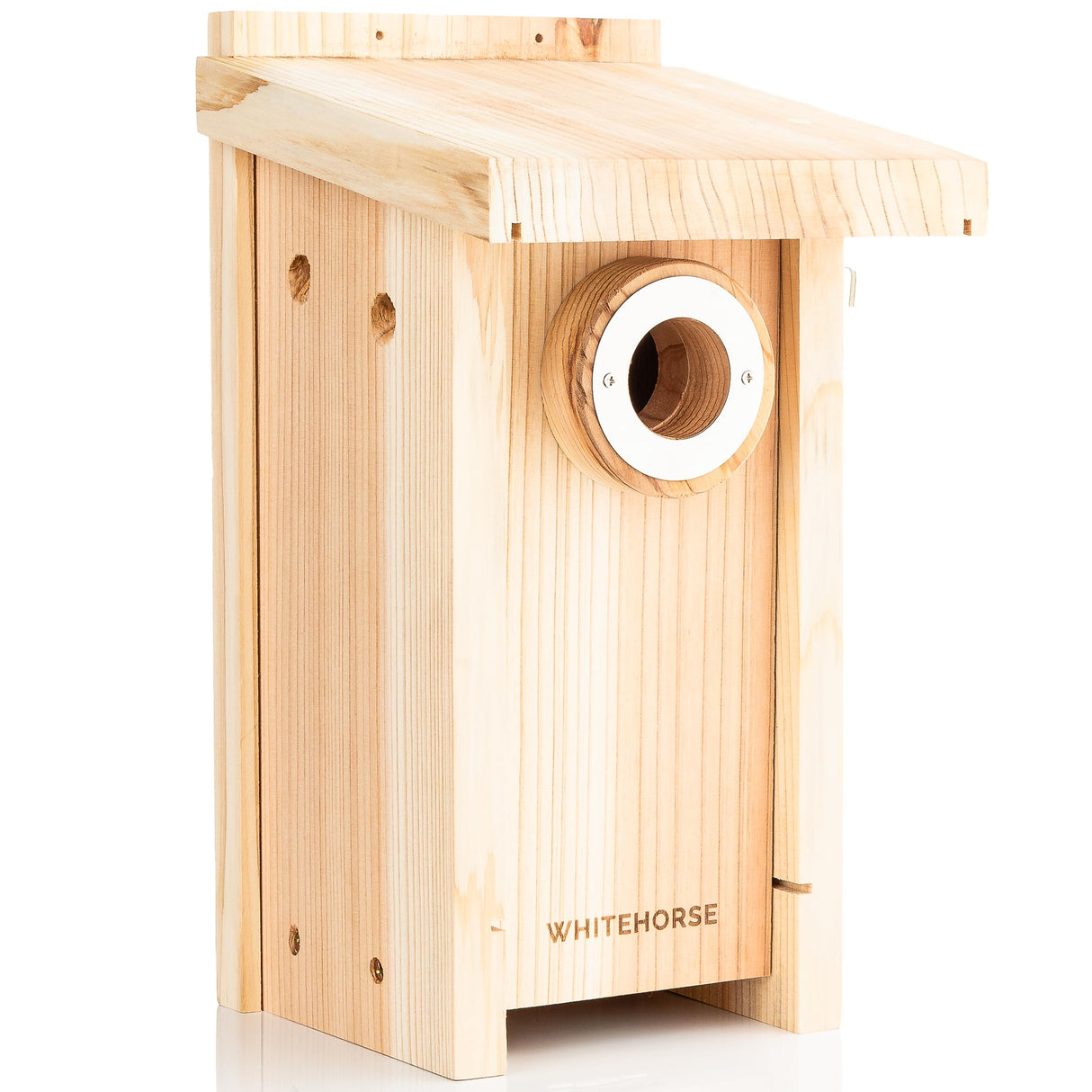 WHITEHORSE Bird Houses for Outside - Weatherproof Bird House for Outdoors - Cedar Bluebird House Built to NABS Specs - Nest Box for Bluebirds, Chickadees, Titmice, Wrens, Nuthatches & More (15” Floor) WHITEHORSE