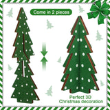 Christmas Decor 3 Pieces Wood Table Christmas Tree Rustic Christmas Tree Farmhouse Wooden Xmas Centerpiece for Table Small Table Christmas Trees Tiered Tray Decoration (3D Polka Dot Style) Yookeer