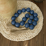 OMISHE Large Wood Bead Garland Navy Blue with 1.6" Diameter Wooden Beads and Tassels, Decorative Beads Decorations, 41" Long Rustic Farmhouse Country Wood Beads Garland for Home Wooden Decor Navy Blue OMISHE