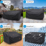Heavy Duty Patio Sofa Cover Waterproof, Mrrihand 2-Seater Outdoor Sofa Loveseat Cover, Outdoor Patio Furniture Cover with Air Vent and Handles, 60" L×34" D×30" H, Black Mrrihand