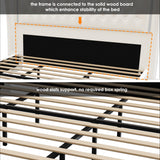 Keyluv 55" Tall Velvet Upholstered King Bed Frame with LED Lights and 2 Storage Drawers Keyluv