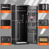 INTERGREAT 12-14 Rifle Gun Safe for Home Rifle and Pistols, Gun Safes for Rifle and Shotguns, Fingerprint Gun Cabinet with 3 Adjustable Shelves, Flag Design, Quick Access, Pockets INTERGREAT