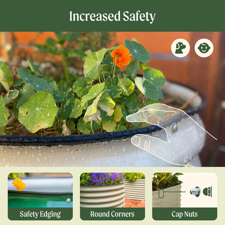Vego garden Aluzinc Raised Garden Bed Kits, 17" Tall 6 in 1 Modular Metal Raised Planter Bed for Vegetables Flowers Patio Ground Planter Box-British Green Vego garden
