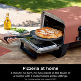 Ninja Woodfire Outdoor Pizza Oven, 8-in-1 Portable Electric Roaster Oven, Heats up to 700°F, 5 Artisan Pizza Settings, Integrated BBQ Smoker Box, Includes Flavored Wood Pellets, Terracotta Red Ninja