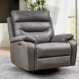 ROYALSON Dual OKIN Motor Power Recliner Chairs Swivel Rocker Recliner with One-Key Reset Button for Elderly Nursery Infinite Position, Power Headrest and USB Port,Faux Leather (Grey) ROYALSON
