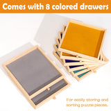 Tektalk 2000 Piece Foldable Puzzle Board with Height Adjustment, Jigsaw Puzzle Table with 2 Felt Cover & 8 Sorting Trays/Drawers, Puzzle Easel with Legs, Enclosed with 4 Roller Wheels Tektalk