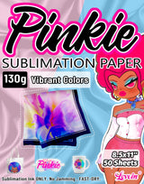 Pinkie 130g Sublimation Paper Work with Sublimation Printer and Sublimation ink(50 sheets, 8.5x11") Printable Transfer Paper for Polyester T-Shirts Light Fabric and Other Sublimation Blanks Lovein