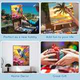 Ninonly Paint by Numbers Kit Framed Canvas, Hummingbird Paint by Number Arts and Crafts Kits for Adults Beginner, Brushes, Acrylic Painting, 9 * 12 Inch Ninonly
