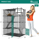 YITAHOME 4-Tier Indoor Cat Enclosure with Hammock - Large Metal Wire Playpen Kennel for 1-3 Cats YITAHOME