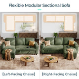 LINSY HOME Pull Out Sofa Bed Sectional Sleeper Sofa with Storage, Plush Corduroy Pullout Modular Sectional Couches for Living Room, L Shaped Convertible Couch Bed for Apartment (Green) LINSY HOME